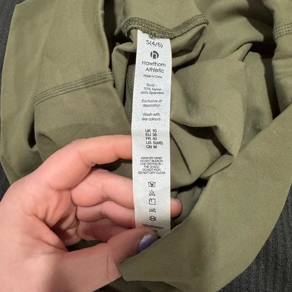 Olive Green 7/8 yoga Women's Leggings - Picture 2 of 3